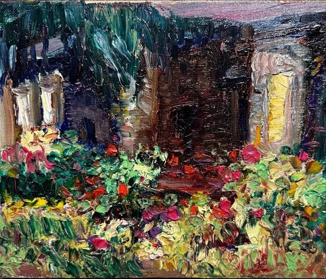 Joseph Kleitsch, Garden at Capistrano, oil on board