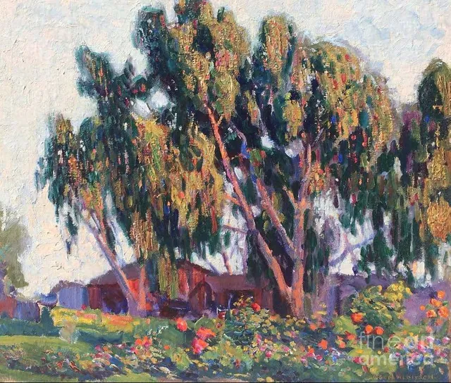 Joseph Kleitsch, Geraniums in Bloom, oil on canvas